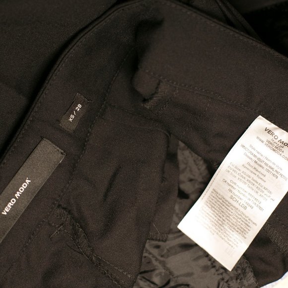 vero moda black pants with velvet detailing along each leg - Picture 5 of 14